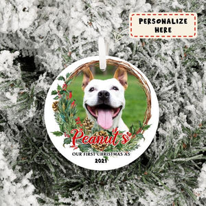 Personalized Pet Lovers Christmas Ceramic Ornament