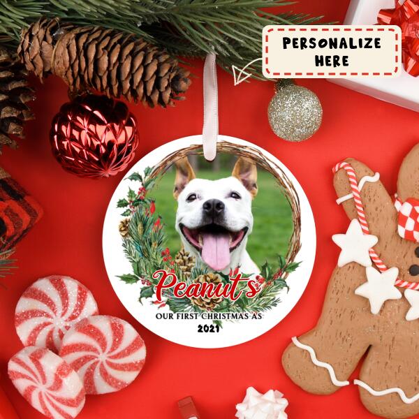 Personalized Pet Lovers Christmas Ceramic Ornament