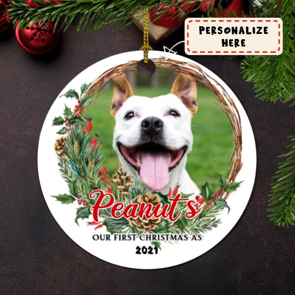 Personalized Pet Lovers Christmas Ceramic Ornament