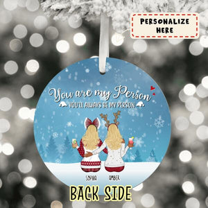Personalized Best Friends Christmas Ceramic Ornament, Sisters Gift