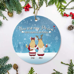 Personalized Best Friends Christmas Ceramic Ornament, Sisters Gift