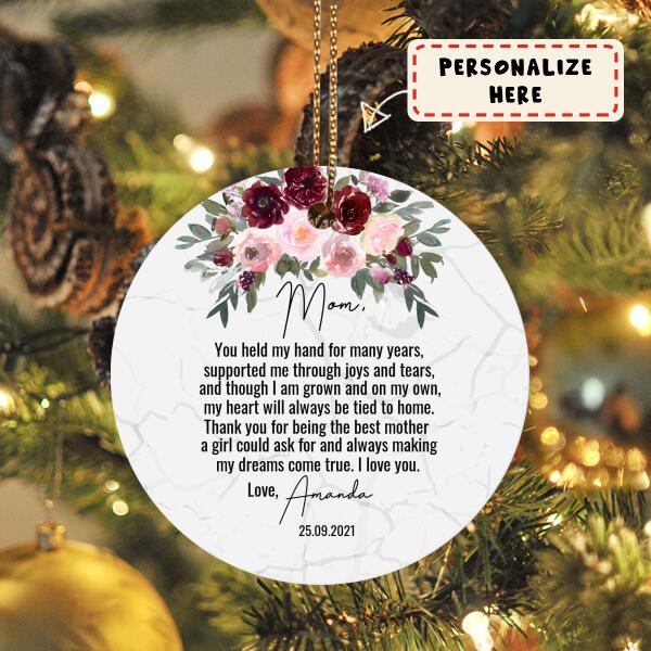 Personalized Mother of the Bride Gift Wedding Ornament, Wedding