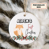 Personalized Baby's Photo First Christmas Ceramic Ornament, Nursery Gift Ornament
