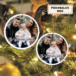 Personalized Portrait Family Photo Christmas Ornament, Family Ornament, Wedding Photo Ornament