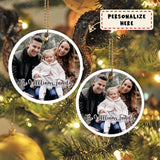Personalized Portrait Family Photo Christmas Ornament, Family Ornament, Wedding Photo Ornament