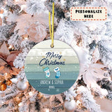Personalized Couple Hanging Stock Christmas Ornament, Gift For Family, Housewarming Gift Ornament