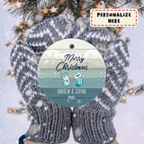 Personalized Couple Hanging Stock Christmas Ornament, Gift For Family, Housewarming Gift Ornament