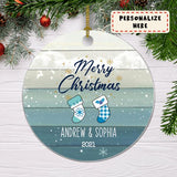 Personalized Couple Hanging Stock Christmas Ornament, Gift For Family, Housewarming Gift Ornament