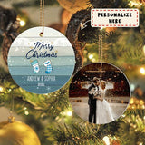 Personalized Couple Hanging Stock Christmas Ornament, Gift For Family, Housewarming Gift Ornament