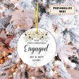 Personalized Our First Christmas Engaged Ornament, Gift For Him, Gift For Her Engagement Ornament