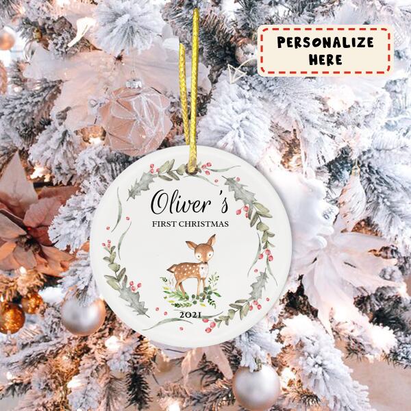 Personalized Baby's First Christmas Ornament, New Baby Gift Ornament