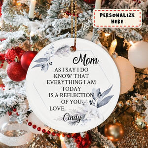 Personalized Mother Of The Bride Gift Ceramic Ornament, Daughter's Wedding Gift, Bride Gift Ornament, Christmas Ornament