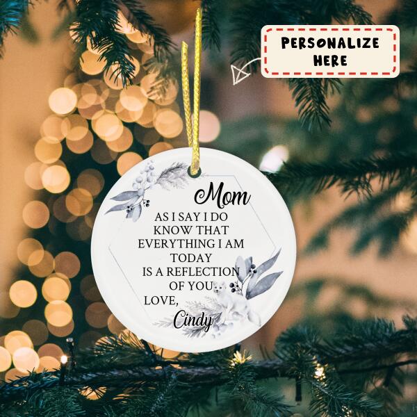Personalized Mother Of The Bride Gift Ceramic Ornament, Daughter's Wedding Gift, Bride Gift Ornament, Christmas Ornament