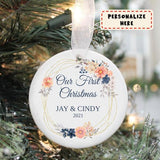 Personalized Our First Christmas Together Ceramic Ornament, Gift For Him, Gift For Her Ornament, Housewarming Gift