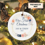 Personalized Our First Christmas Together Ceramic Ornament, Gift For Him, Gift For Her Ornament, Housewarming Gift