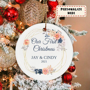 Personalized Our First Christmas Together Ceramic Ornament, Gift For Him, Gift For Her Ornament, Housewarming Gift