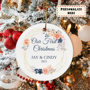 Personalized Our First Christmas Together Ceramic Ornament, Gift For Him, Gift For Her Ornament, Housewarming Gift