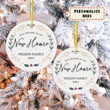 Personalized New Home Gift Ornament, New Home Owners Gift, Our First Christmas In Our New Home Ceramic Ornament, First Home Gift Ornament