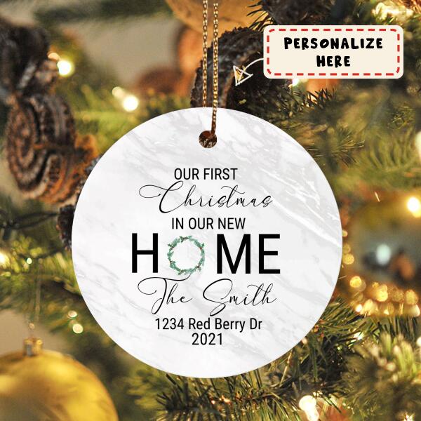 First Home Gift Ornament, New Home Gift Ornament, Our First Home Christmas Ornament, Our New Home Owners Gift, First Home Keepsake, House Warming Gift Ornament