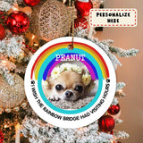 Personalized Pet Photo Wish The Rainbow Bridge Had Visting Hours Christmas Ornament, Custom Pet Ornament