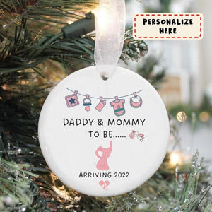 Personalized Christmas Gift Ornament, Expecting Parents Ornament, Baby Shower Gift