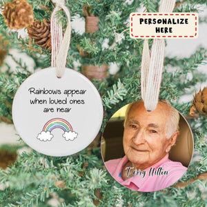 Personalized Rainbow Ornament Memorial Gift For Loss Of Loved One, Remembrance Gift, Sympathy Gift, Keepsake Gift