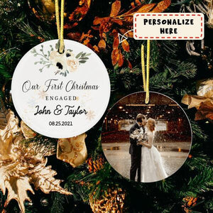 Personalized Wedding Our First Christmas Ornament, Gift For Couple