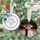 Personalized Mr and Mrs Christmas Ornaments, Mr & Mrs Ornaments, Custom Mr and Mrs Christmas Gift, Our First Christmas as Mr and Mrs
