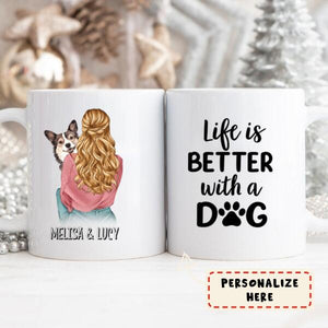Personalized Mom and Dog Coffee Mug, Gift For Dog Lover, Dog Gif Mug, Gift For Owner, For her, Gift For Mom