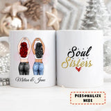 Personalized Best Friend Premium Coffee Mug, Soul Sister Gift, Gift for Friend, Bestie
