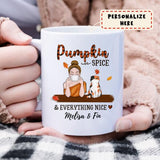 Personalized Fall Cat Mom Pumpkin Spice Premium Coffee Mug, Gift For Cat Lovers