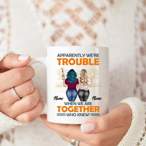 Personalized Fall Bestie Friend Trouble Together Premium Coffee Mug, Sister Gift