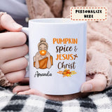 Personalized Pumkin Spice and Jesus Christ Mug, Thankful, Blessed, Thanksgiving Mug , Christian Mug