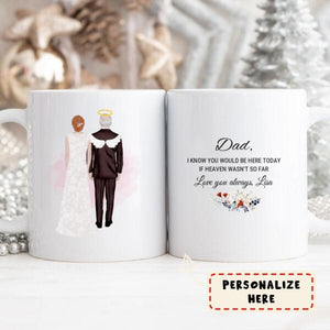 Custom Wedding Memorial Coffee Mug, Family Memorial Print, Personalized Bride Memorial Mug, Wedding remembrance Gift, Family Gift