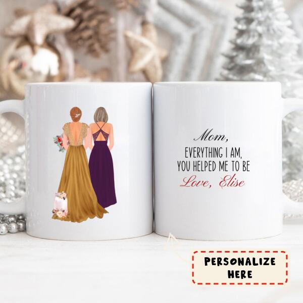 Custom Mom Of the Bride Coffee Mug, Family Wedding Gift, Bride Gift, Family Gift