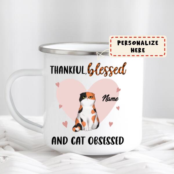 Personalized Cat Thanksgiving Premium Campfire Mug, Gift For Cat Lovers