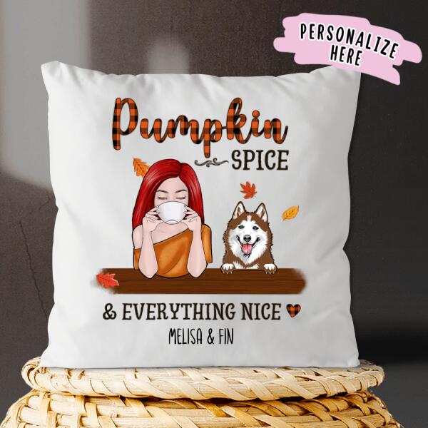 Personalized Dog Mom Fall Premium Pillow, Gift For Dog Lovers
