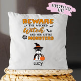 Personalized Dog Witch Halloween Premium Pillow, Gift For Dog Lovers, Halloween Gift, Gift For Mom, Gift For Her