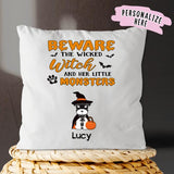 Personalized Dog Witch Halloween Premium Pillow, Gift For Dog Lovers, Halloween Gift, Gift For Mom, Gift For Her