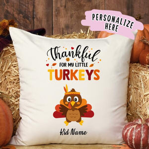 Personalized Turkey Halloween Premium Pillow, Mom Grandma Turkey Kid Custom, Halloween Gift Party, Gift For Mom For Her