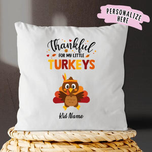 Personalized Turkey Halloween Premium Pillow, Mom Grandma Turkey Kid Custom, Halloween Gift Party, Gift For Mom For Her