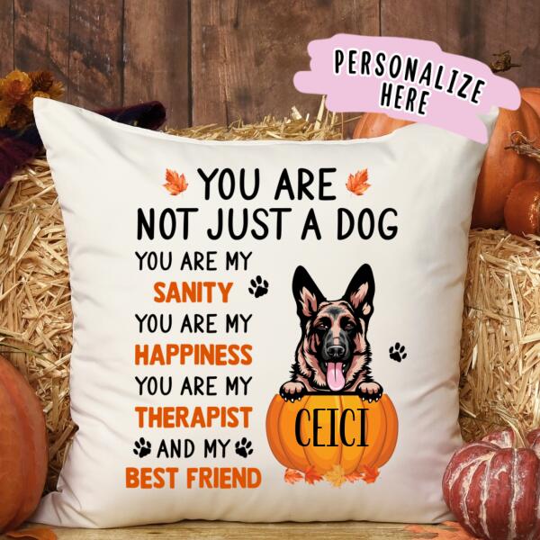Personalized Fall Dog Premium Pillow, Dog Mom Pillow, Gift For Dog Lovers