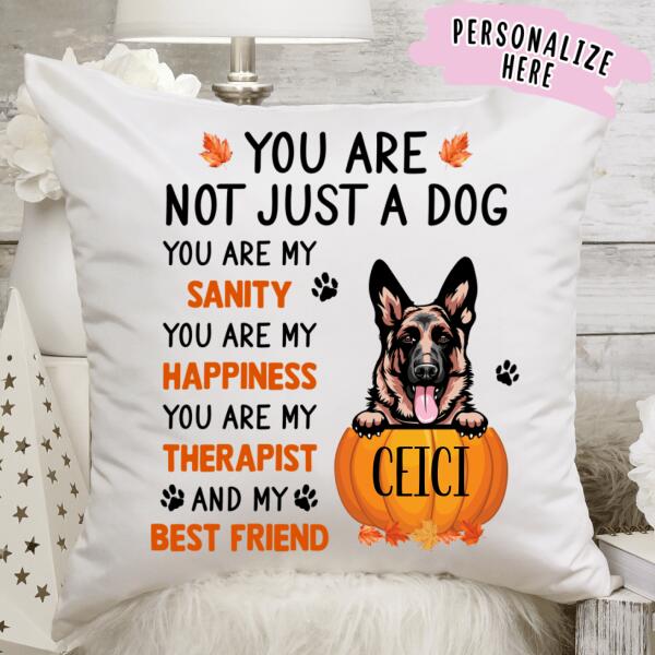 Personalized Fall Dog Premium Pillow, Dog Mom Pillow, Gift For Dog Lovers