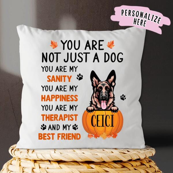 Personalized Fall Dog Premium Pillow, Dog Mom Pillow, Gift For Dog Lovers