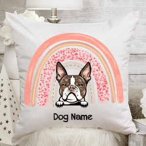 Personalized Rainbow Dog Premium Pillow, Dog Mom Gift, Dog Mom Pillow, Gift For Dog Lovers