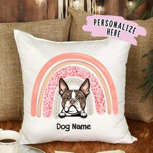 Personalized Rainbow Dog Premium Pillow, Dog Mom Gift, Dog Mom Pillow, Gift For Dog Lovers