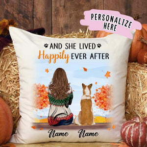 Personalized Dog Mom Fall Season Premium Pillow, Dog Mom Pillow, Dog Mom Gift, Gift for Dog Lovers