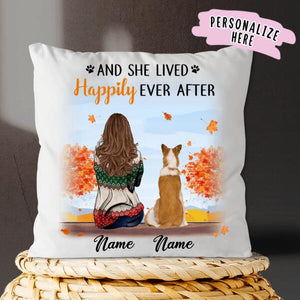 Personalized Dog Mom Fall Season Premium Pillow, Dog Mom Pillow, Dog Mom Gift, Gift for Dog Lovers