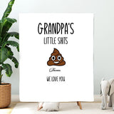 Funny Gift For Grandpa, Birthday Christmas Gift For Grandpa, Personalized Grandad's Little Shits With Kids Name Fleece/Sherpa Blanket