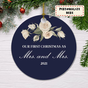 Personalized Our First Christmas LGBT Ornament, LGBT Couple Gift, Gay Couple Gift, Lesbian Couple Gift Ornament